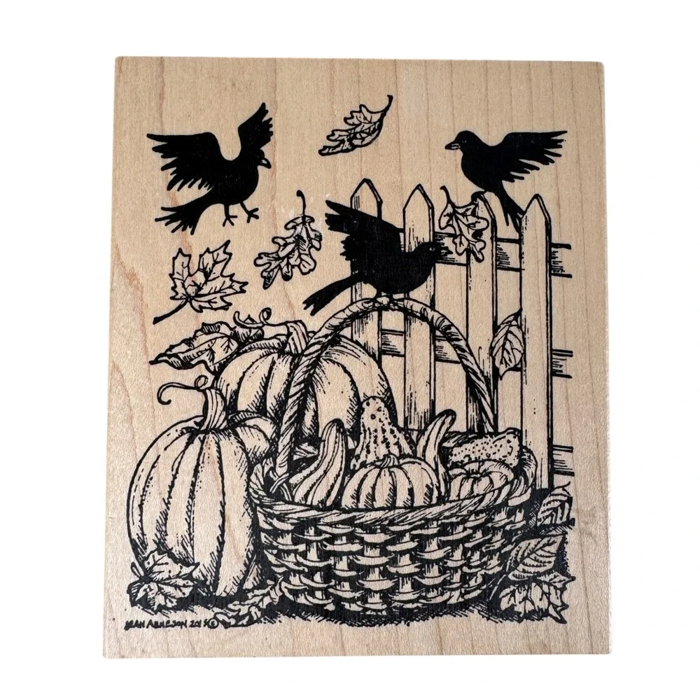 Vintage Fall Holiday Mixed Rubber Stamp Lot Northwoods PSX Harvest Halloween